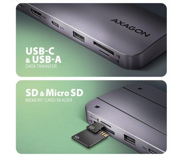 Axagon HUB HMC-6GM2 USB 6 in1 10Gbps hub - 1185574 - zdjęcie 5